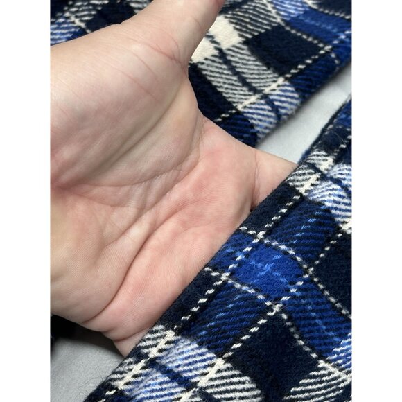 Orvis Flannel Shacket Shirt Men's XL Blue Plaid Heavyweight Barn Chore Jacket - Picture 4 of 11